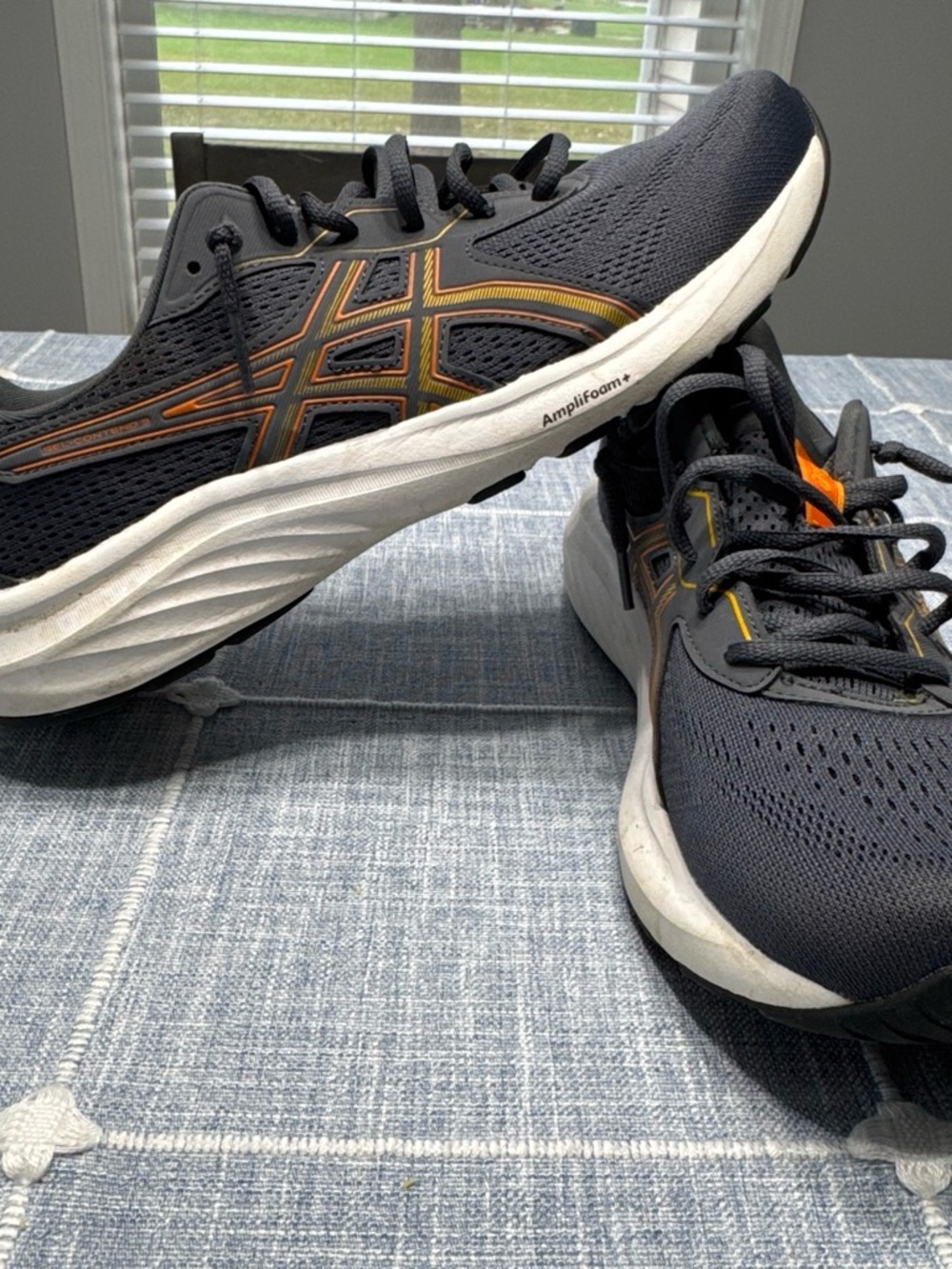 ASICS Men's Black Athletic Running Shoes with Orange Accents